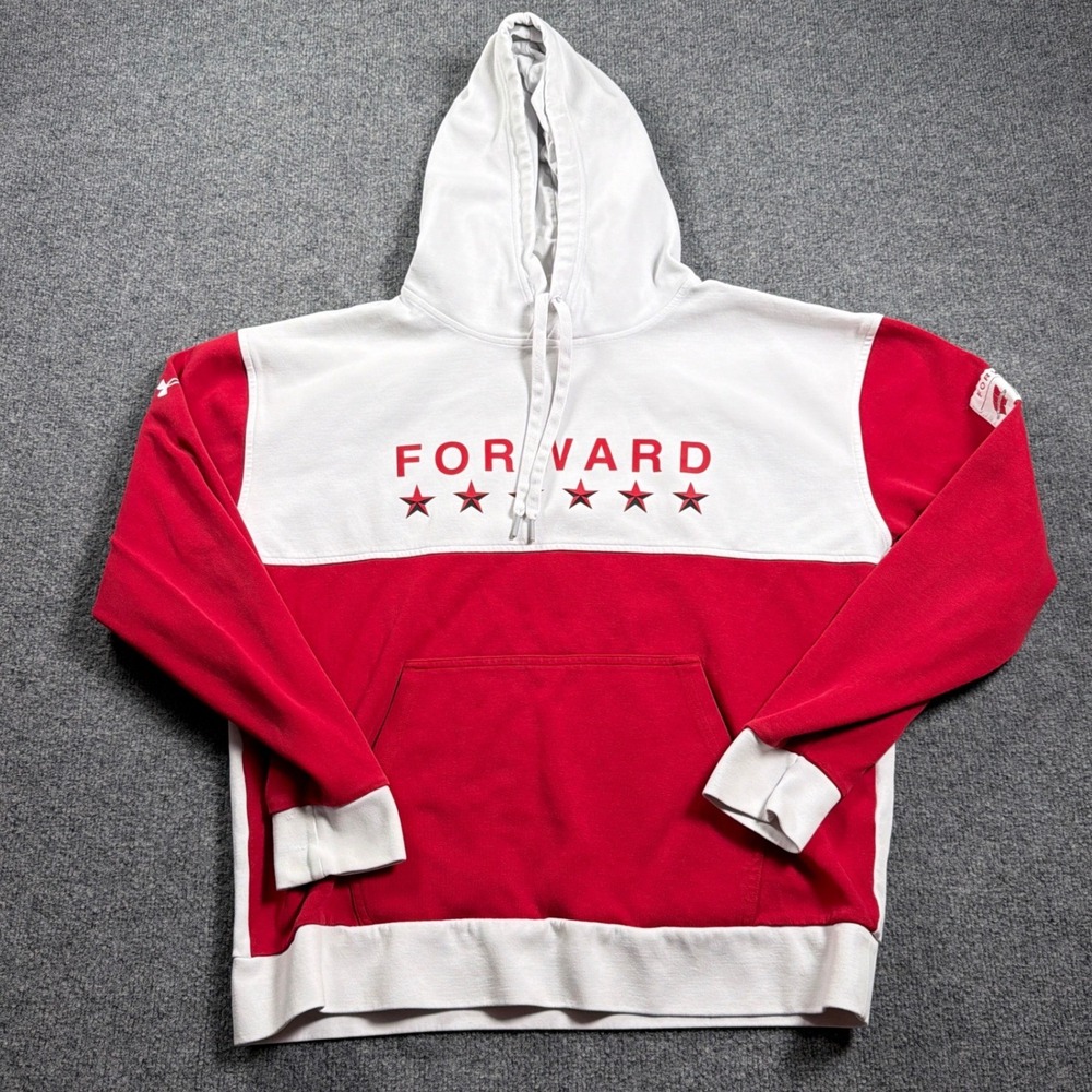 Under Armour Wisconsin Badgers Forward Hoodie Mens Large Red White Colorblock